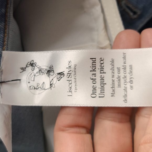 Denim Vest Size Small Light Blue Eclectic FRIENDS Fan Lobster Mermaid Fun Unique - Picture 9 of 9